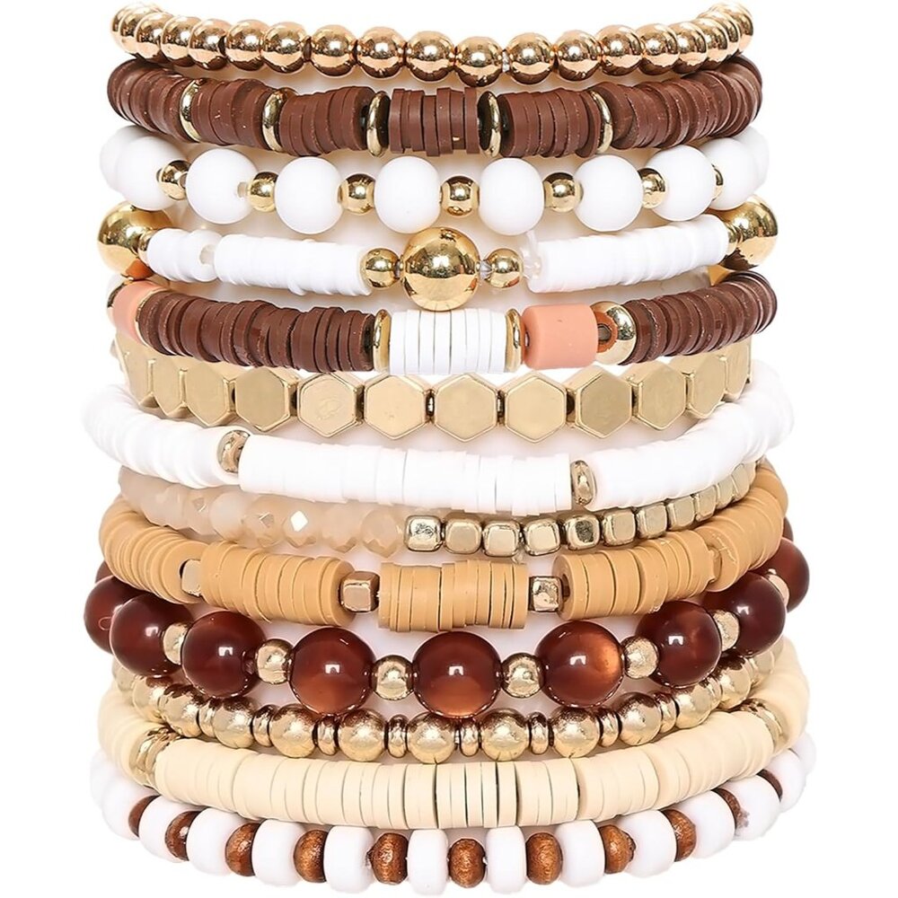 Elastic Layering Bracelets - 13pcs Stackable Boho… - image 1